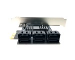 Контроллер PCI-E, SATA3 6port, чип JMB575 + ASM1061, модель PCIe6SATAJA,Espada