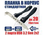 Планка в корпус USB C 3.2 Gen2x2 2 порта, Ebr220C, 20Gbps, Espada, type E MB