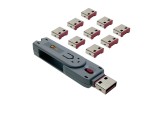 USB блокировка портов ELock10, Esterra в комплекте 10 замка / заглушки / и ключ / юсб блокиратор /