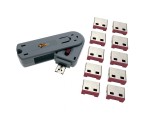USB блокировка портов ELock10, Esterra в комплекте 10 замка / заглушки / и ключ / юсб блокиратор /