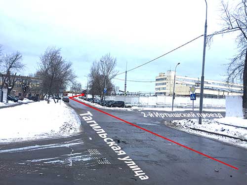 Дорога от Амурской ул к проходной PC-Controllers