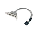 Монтажная планка на заднюю панель в корпус компьютера с разъемом USB 2.0 - 2 порта низкопрофильная Espada модель: EBRT-2USB2LOW