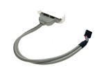 Монтажная планка на заднюю панель в корпус компьютера с разъемом USB 2.0 - 2 порта низкопрофильная Espada модель: EBRT-2USB2LOW