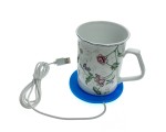 Подставка под кружку с подогревом LS-RBG силиконовая USB "Солдатики", цвет голубой