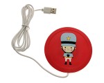 Подставка под кружку с подогревом LS-RBG силиконовая USB "Солдатики", цвет красный