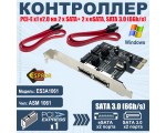 Контроллер PCI-E x1 v2.0 на 2xSATA+ 2xeSATA, SATA 3.0 (6Gb/s) чип ASM1061, модель ES3A1061 Espada