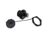 Переходник USB2.0 Female to USB2.0 Female водонепроницаемый waterproof  IP67 с защитной крышкой для установки на панель автомобиля, мотоцикла, катера и т.д.