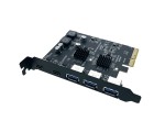 Контроллер PCI-E x4 v3.0 на USB 3.2 Gen2x1, 3xUSB A + type Cx2 чип ASM3142 и VL822, модель PCIeU3.2Gen2 Espada