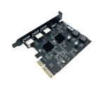Контроллер PCI-E x4 v3.0 на USB 3.2 Gen2x1, 3xUSB A + type Cx2 чип ASM3142 и VL822, модель PCIeU3.2Gen2 Espada