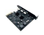 Контроллер PCI-E x4 v3.0 на USB 3.2 Gen2x1, 3xUSB A + type Cx2 чип ASM3142 и VL822, модель PCIeU3.2Gen2 Espada