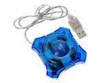Разветвитель USB 2.0 - 4 порта, Eh420, голубой, длина кабеля 50см, хаб Espada